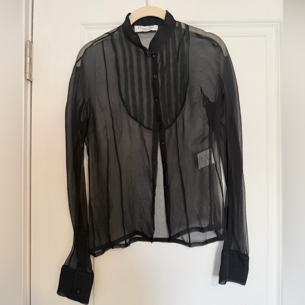 Dior Black Sheer Blouse